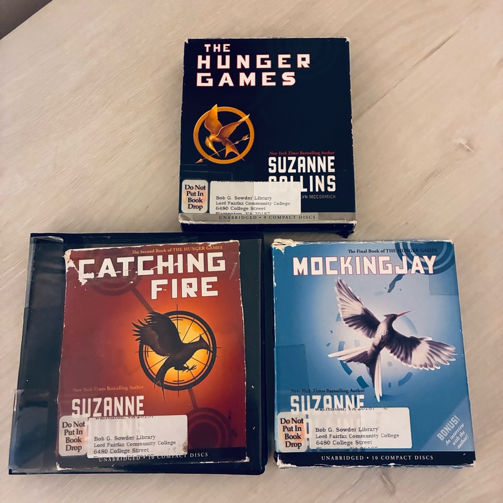 Lot of Three Hunger Games Audiobooks Unabridged Suzanne Collins CDs ExLibrary YA